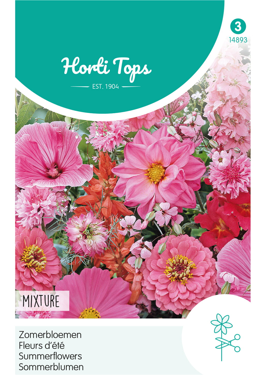 Horti Tops Sommerblumen Rosa und Rote Töne Mischung