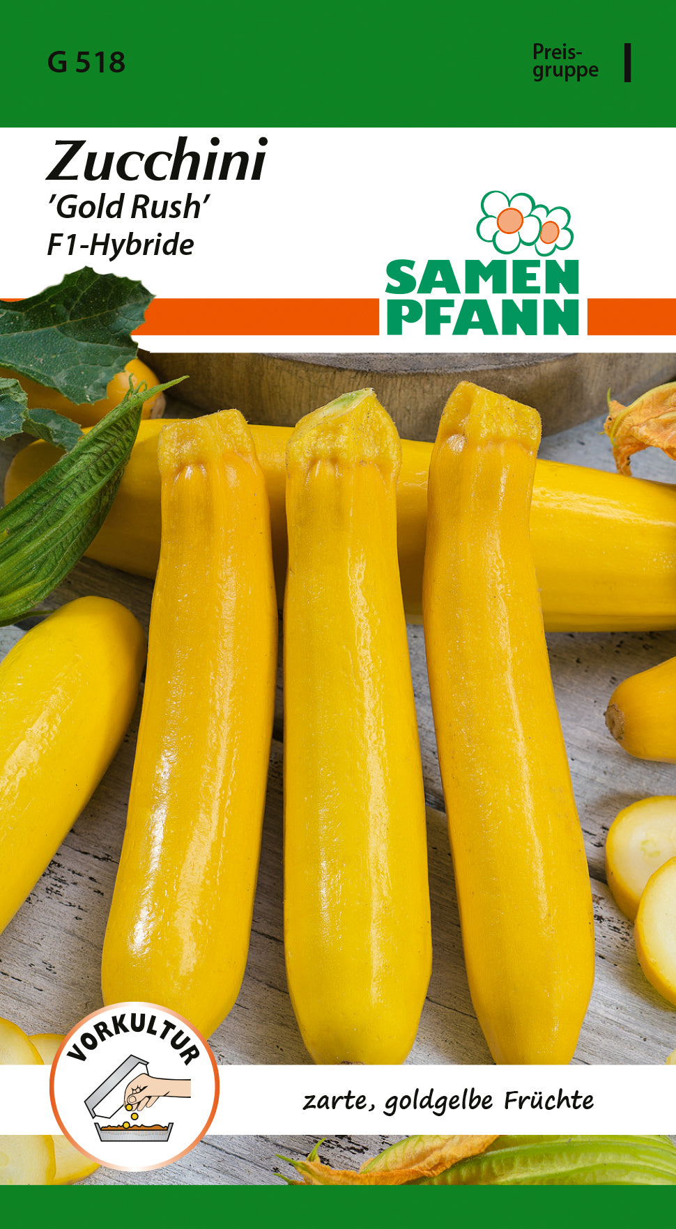 Samen Pfann Zucchini Gold Rush