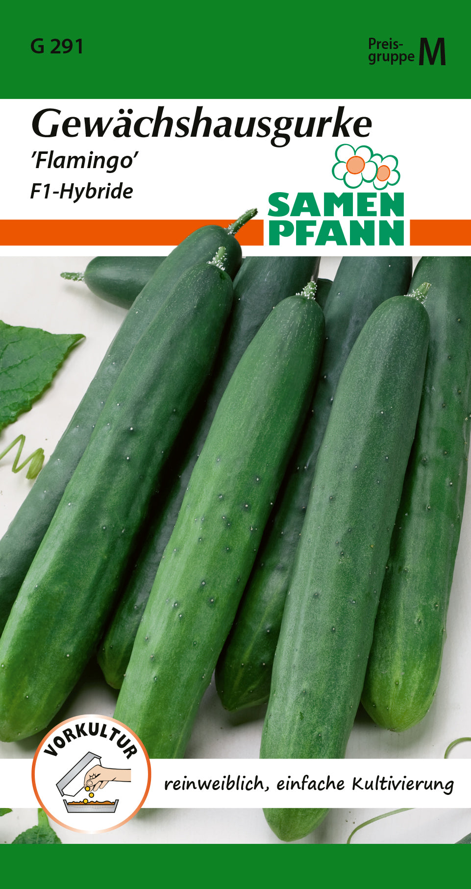 Samen Pfann Flamingo Gewächshausgurken