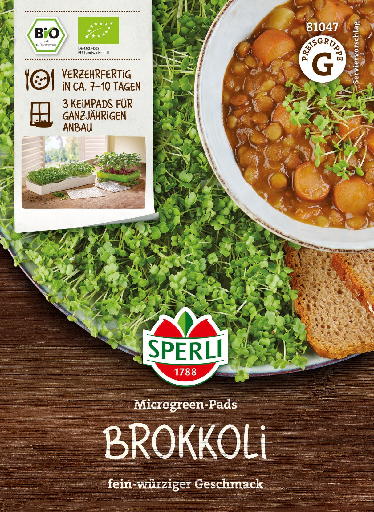SPERLI BIO Microgreens Brokkoli Nachfüllpad