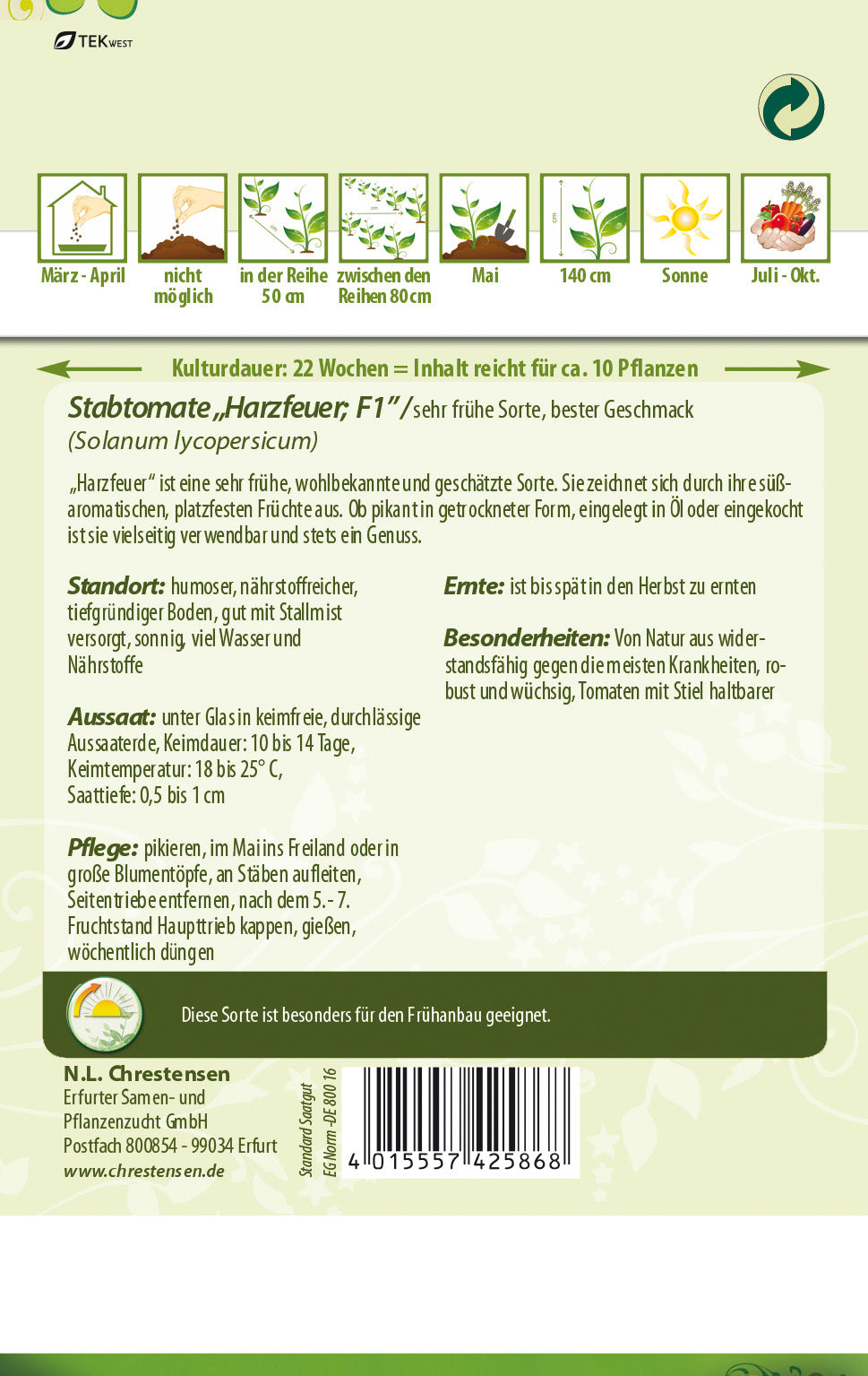 N.L. Chrestensen Stabtomate Harzfeuer, F1