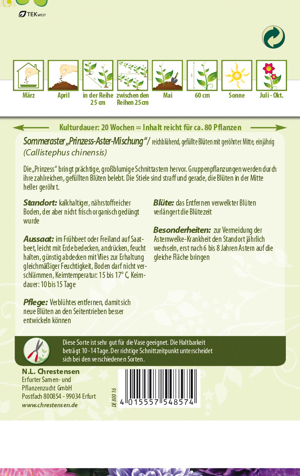 N.L. Chrestensen Sommeraster Prinzess-Aster Mischung