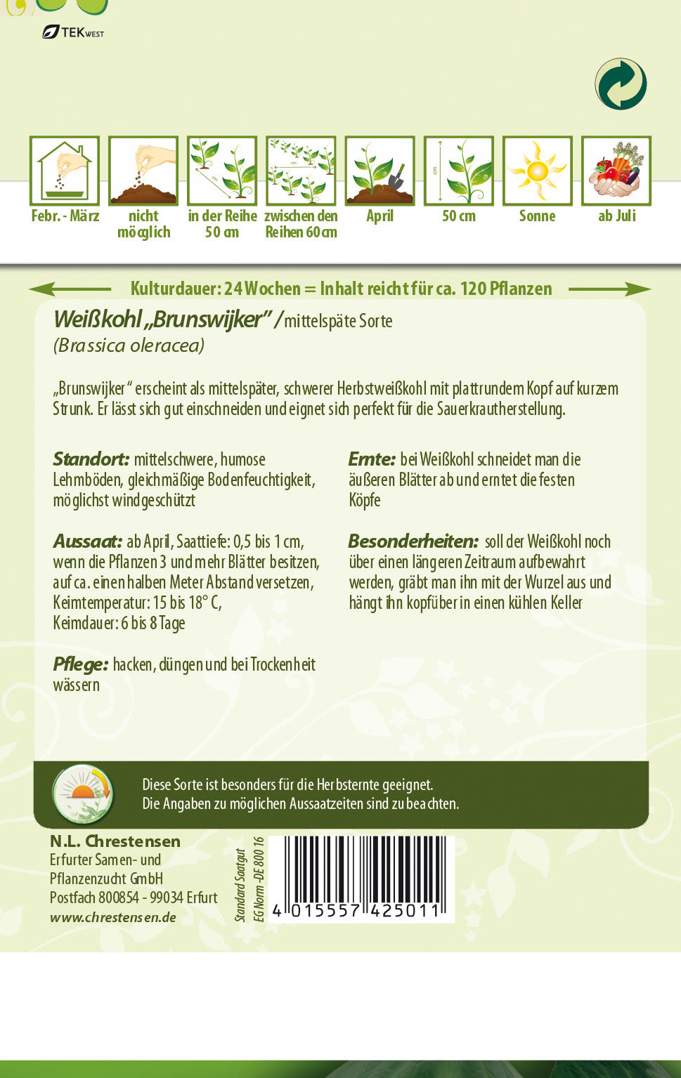 N.L. Chrestensen Weißkohl Brunswijker