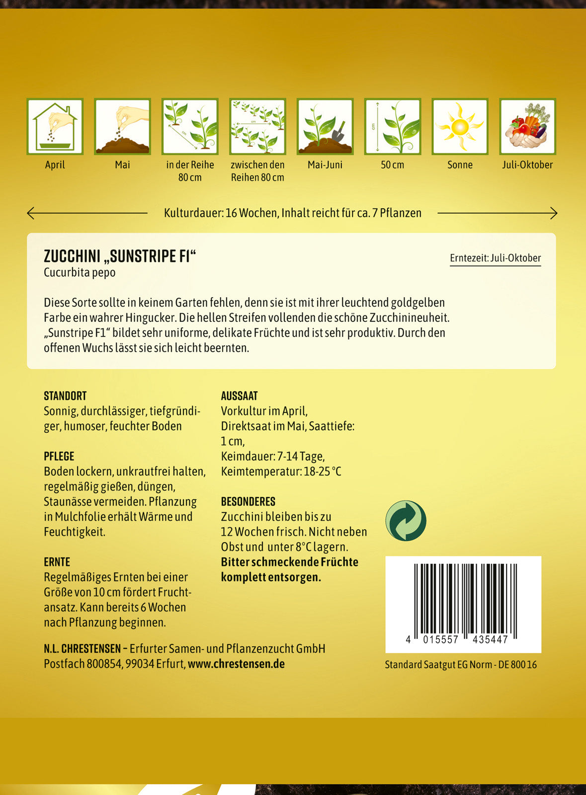 N.L. Chrestensen Zucchini Sunstripe F1