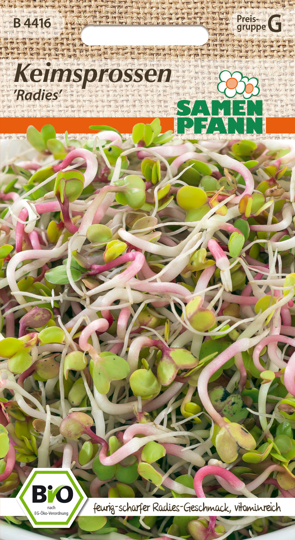 Samen Pfann BIO Keimsprossen Radies