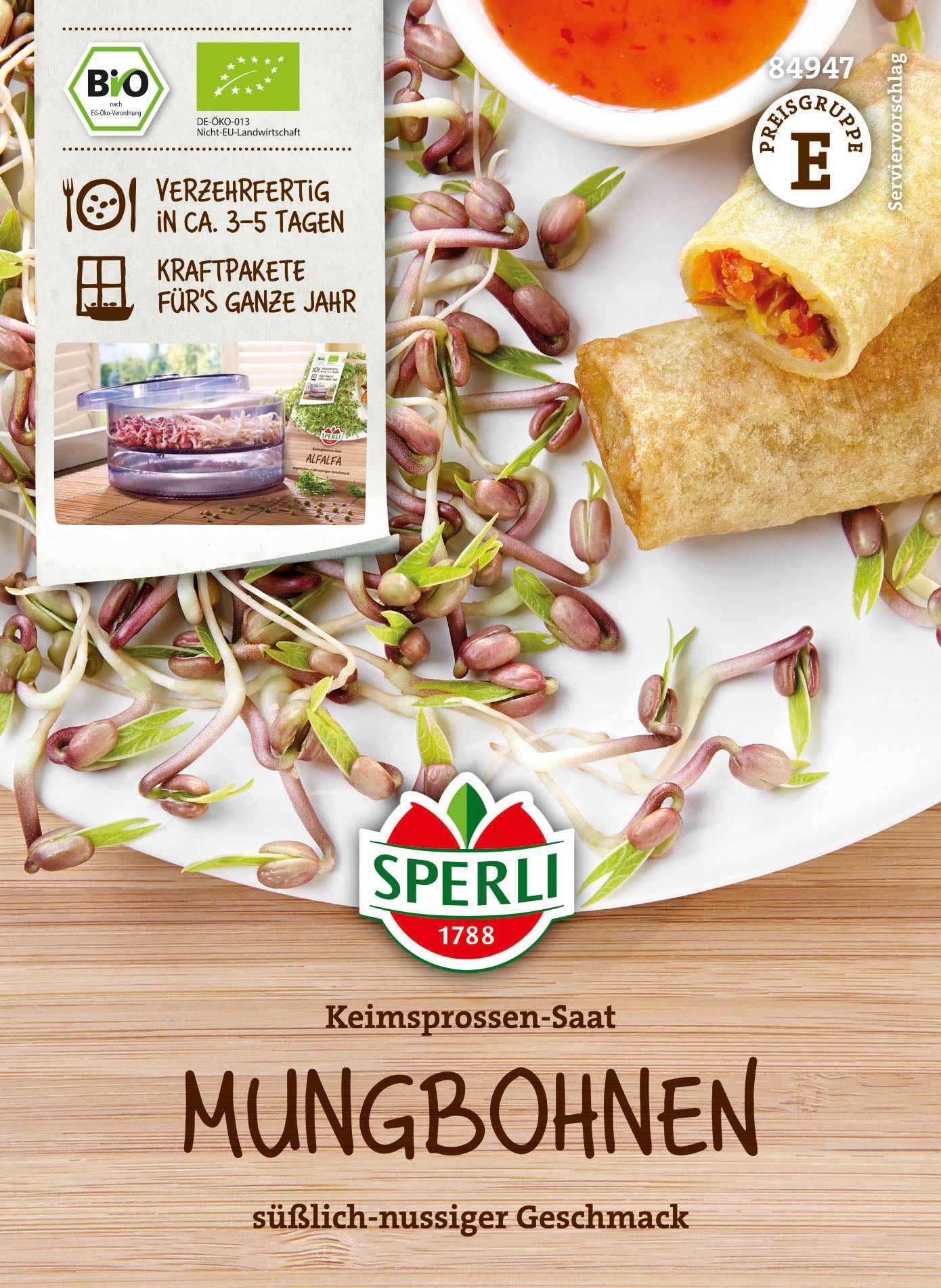 SPERLI BIO Keimsprossen Mungbohnen