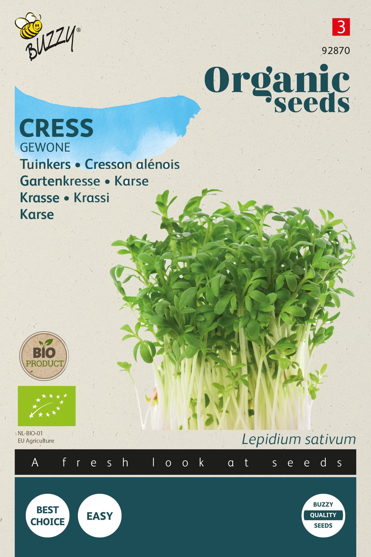 Buzzy Organic Seeds BIO Gartenkresse Einfache