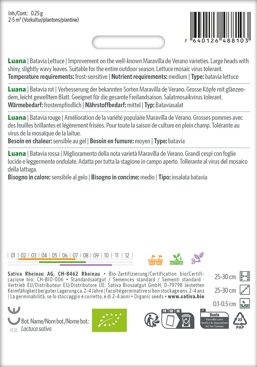 Sativa Bataviasalat rot Luana
