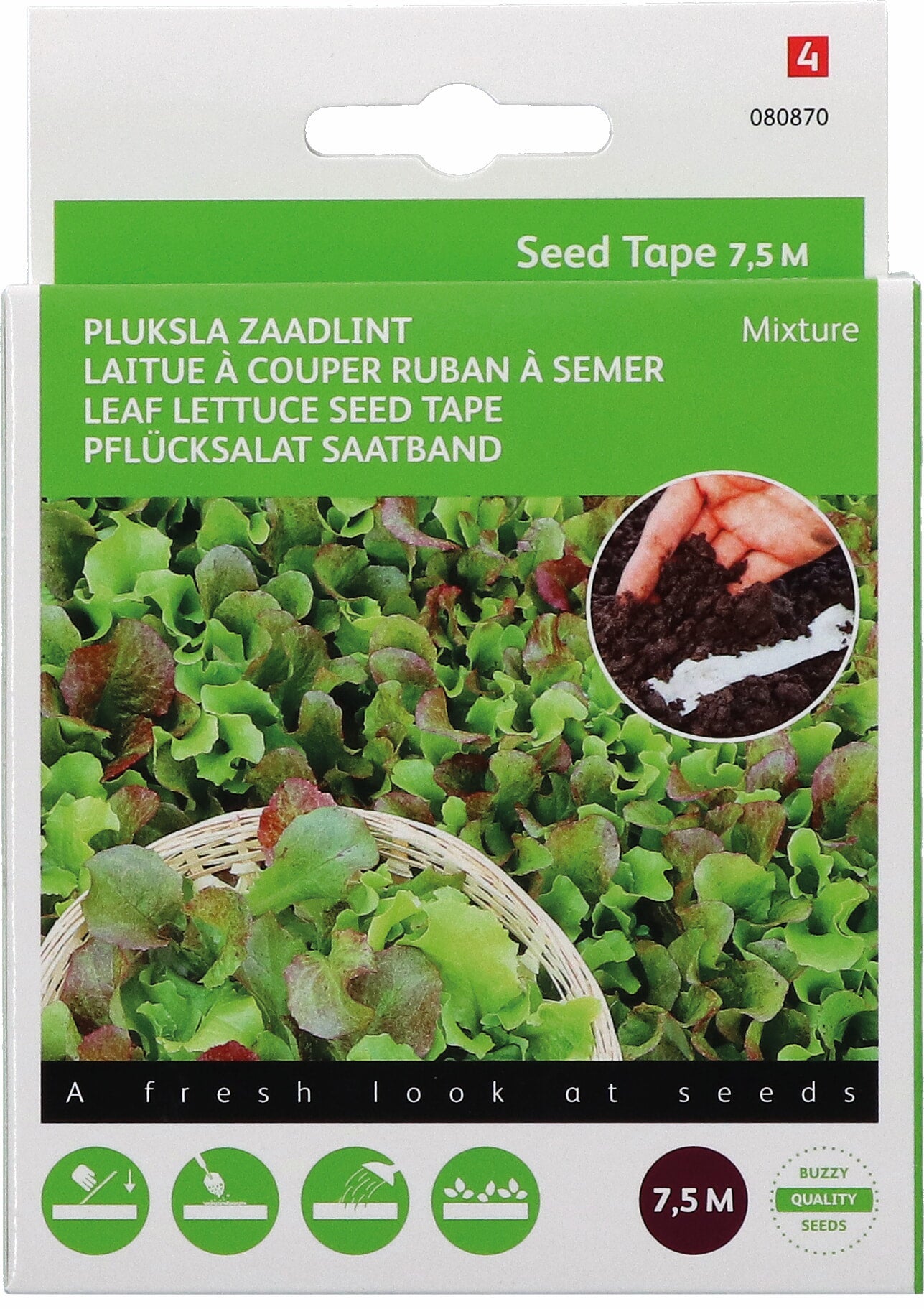 Buzzy Seeds Pflücksalat Mischung Saatband