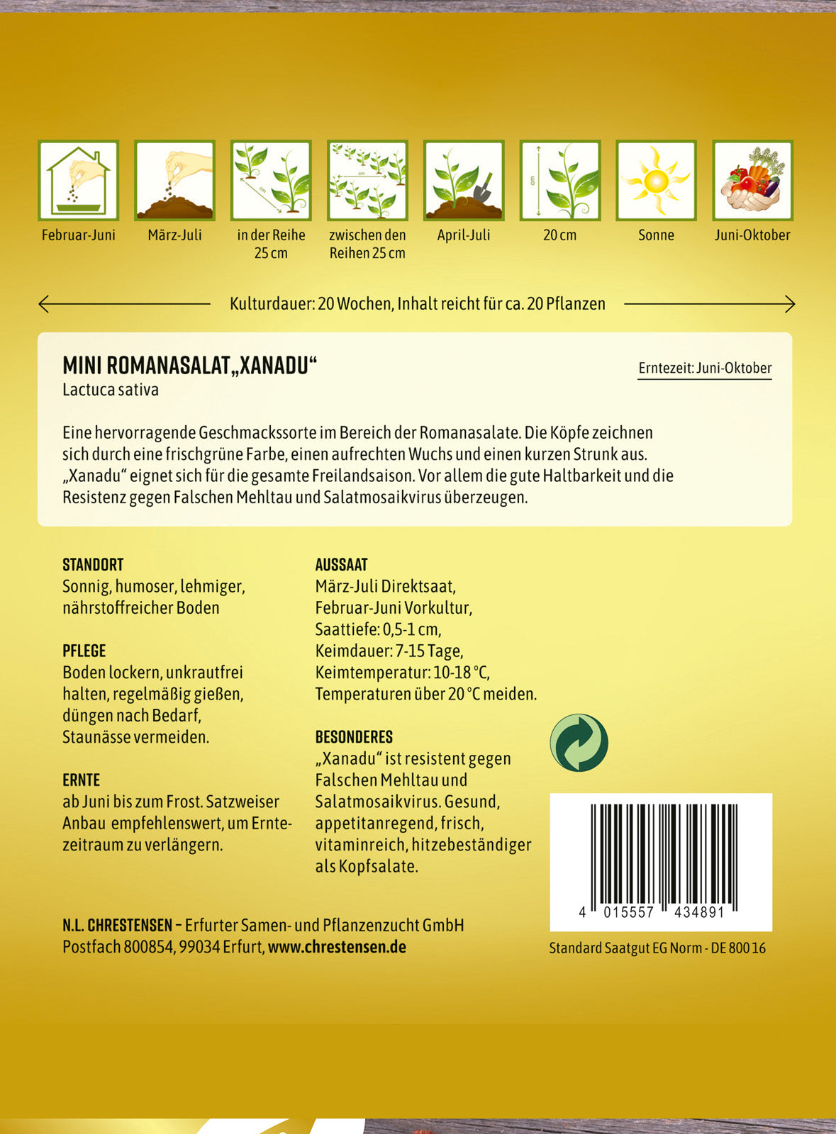 N.L. Chrestensen Mini Romanasalat Xanadu Pillensaat