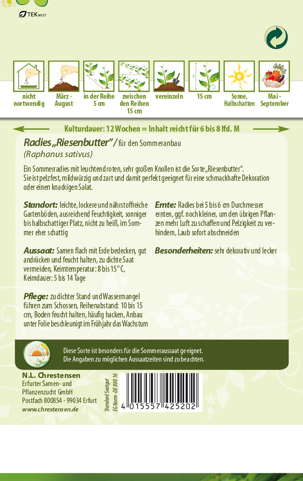 N.L. Chrestensen Radies Riesenbutter