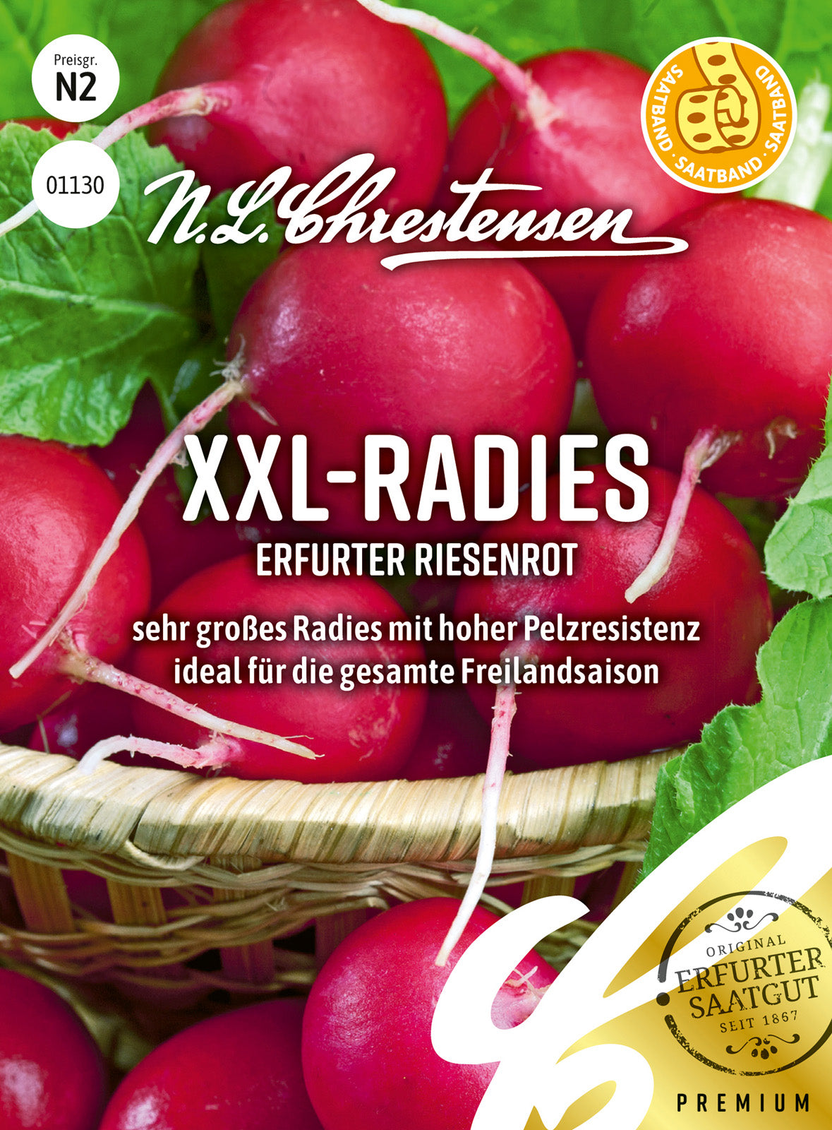 N.L. Chrestensen XXL-Radies Erfurter Riesenrot Saatband