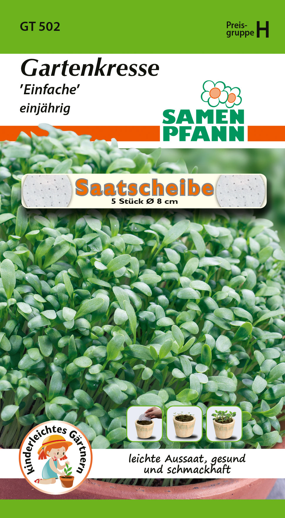 Samen Pfann Gartenkresse Einfache einjährig Saatscheibe