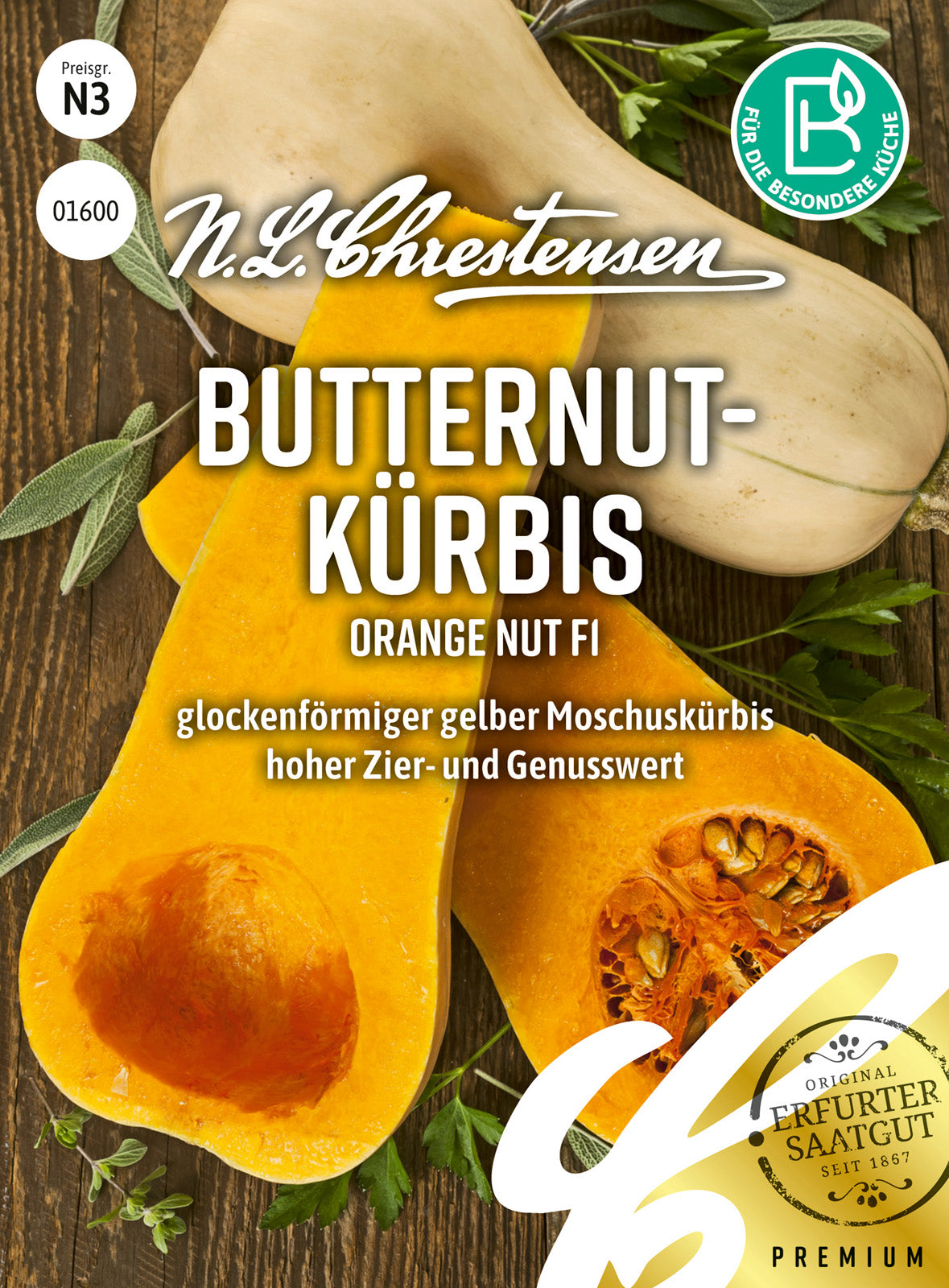 N.L. Chrestensen Butternutkürbis Orange Nut F1