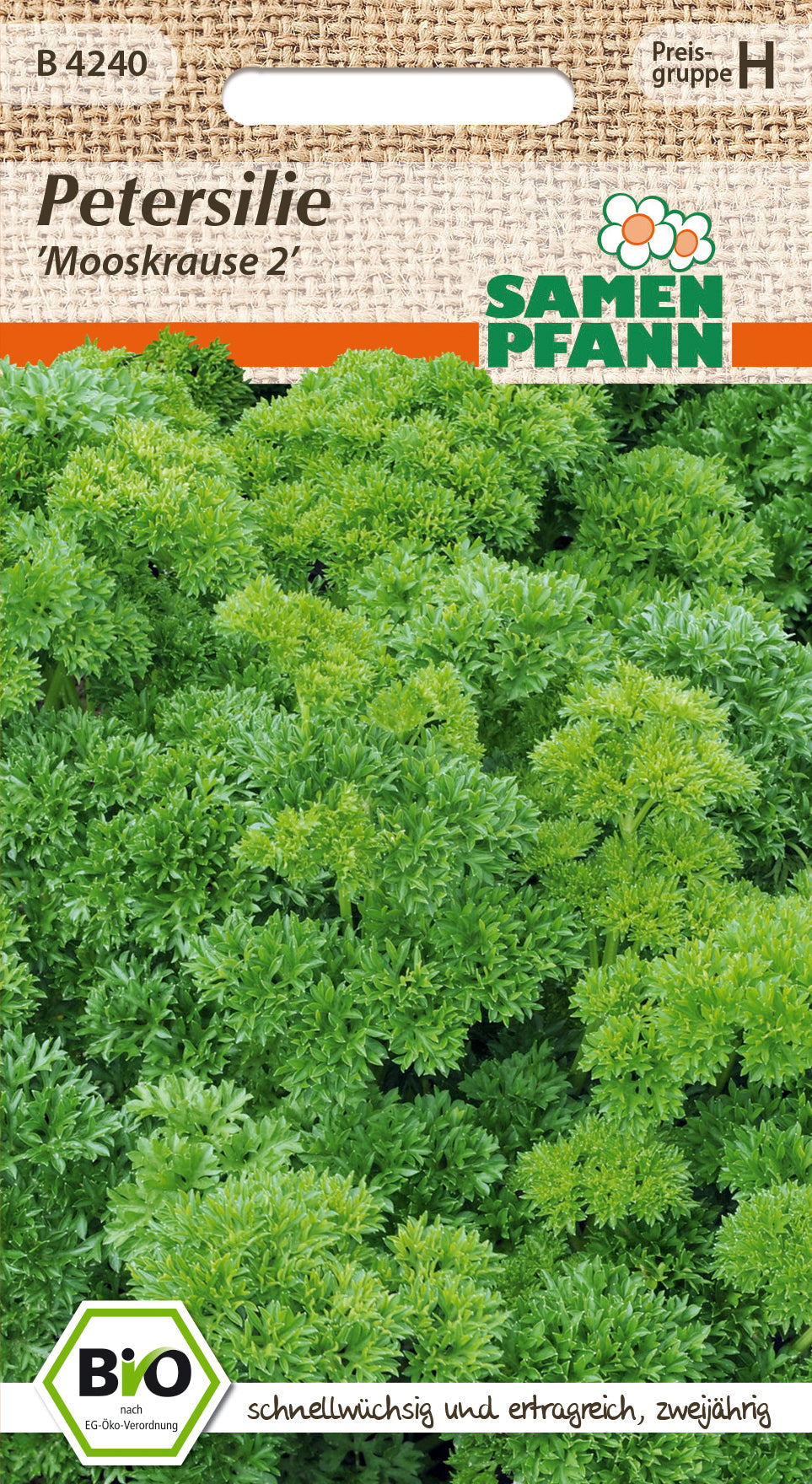 Samen Pfann BIO Petersilie Mooskrause 2