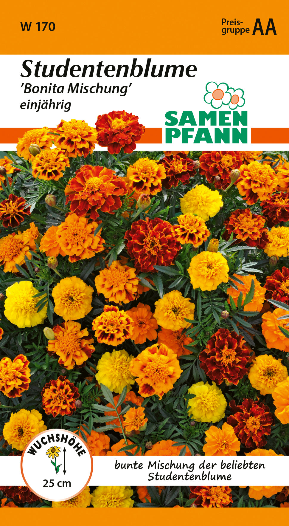 Samen Pfann Studentenblume Bonita Mischung einjährig