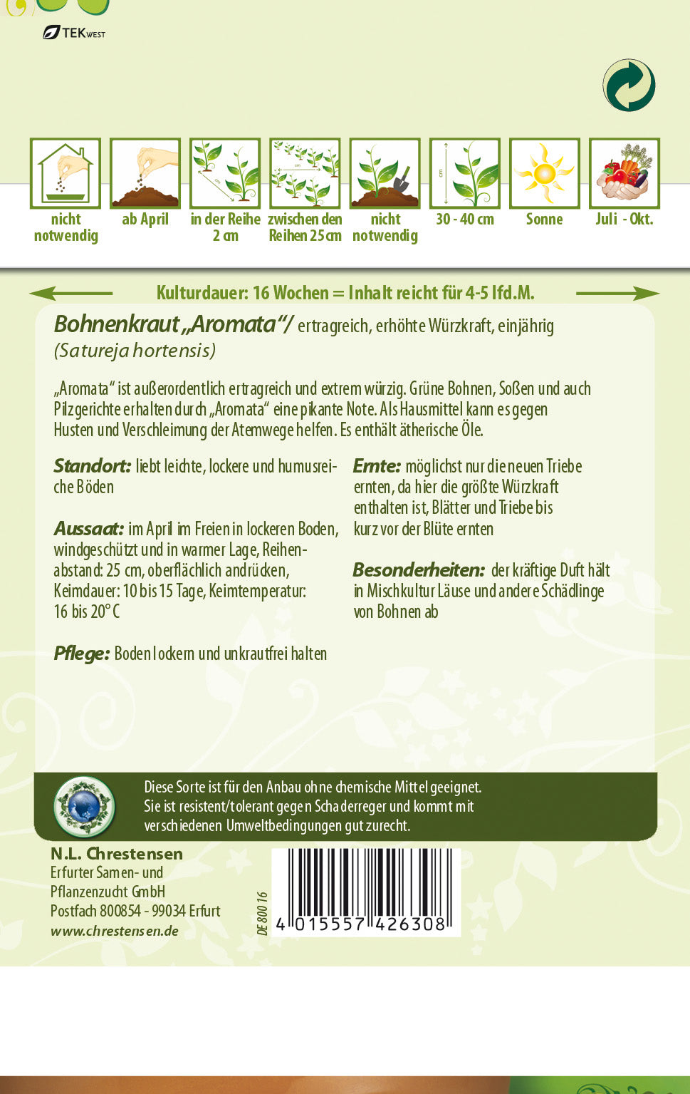 N.L. Chrestensen Bohnenkraut Aromata