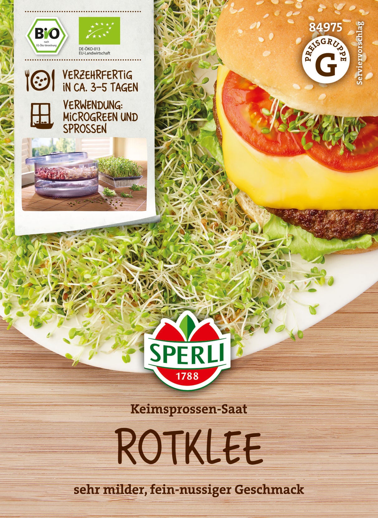 SPERLI BIO Keimsprossen Rotklee