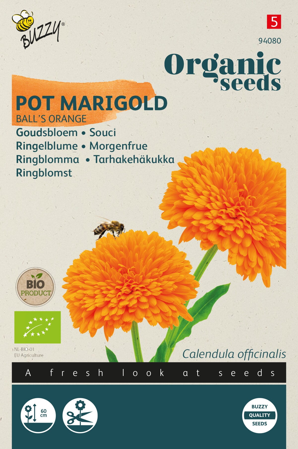 Buzzy Organic Seeds BIO Ringelblumen Ball's Orange