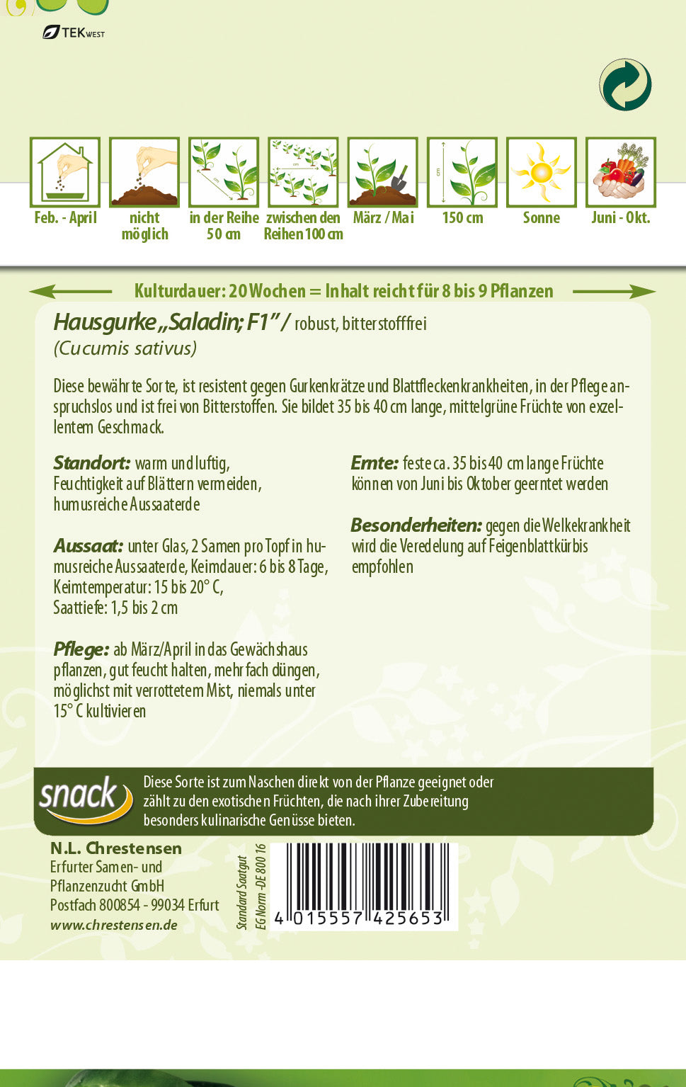 N.L. Chrestensen Salatgurke Saladin, F1