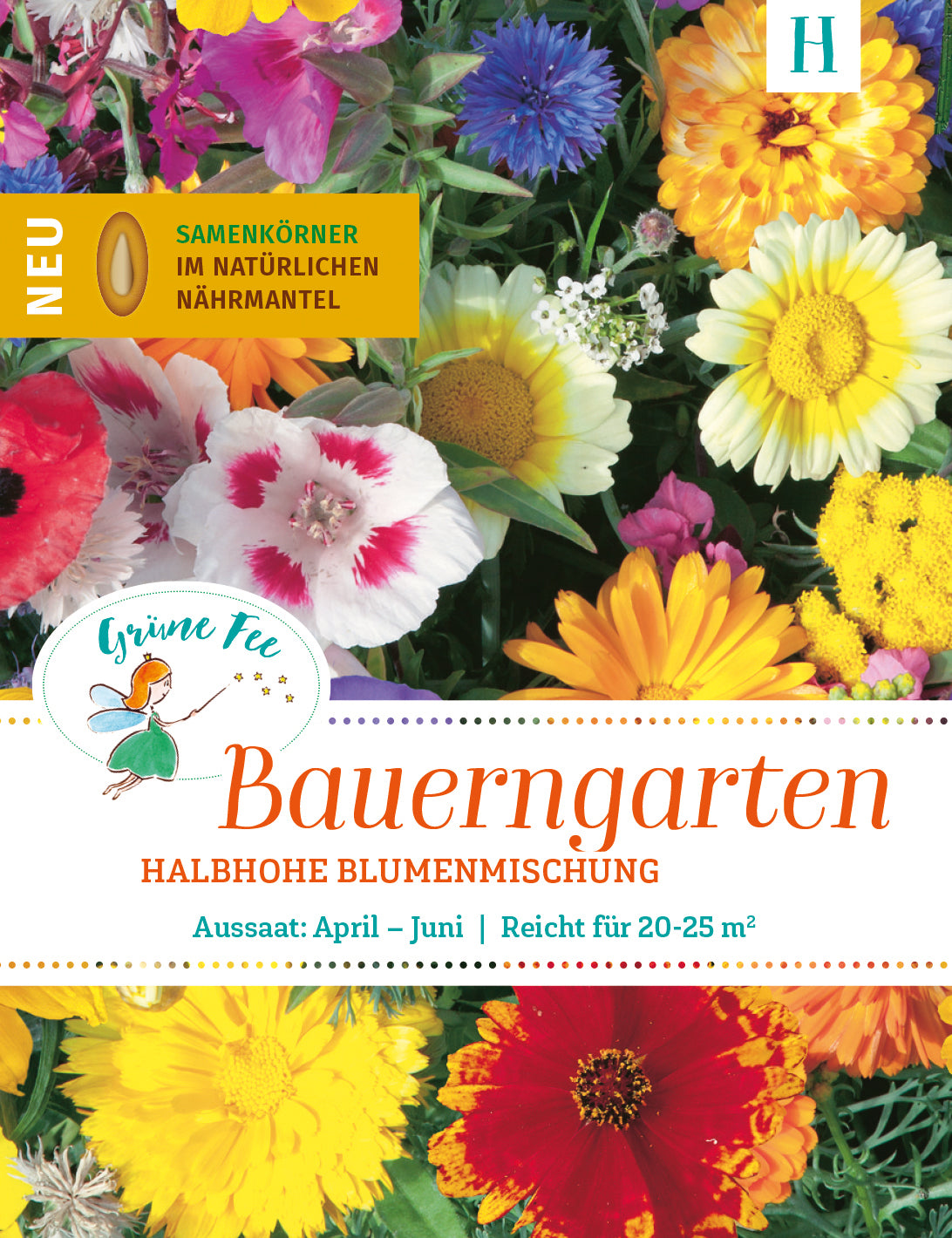 Grüne Fee Blumenwiesen halbhohe Blumenmischung Faltschachtel