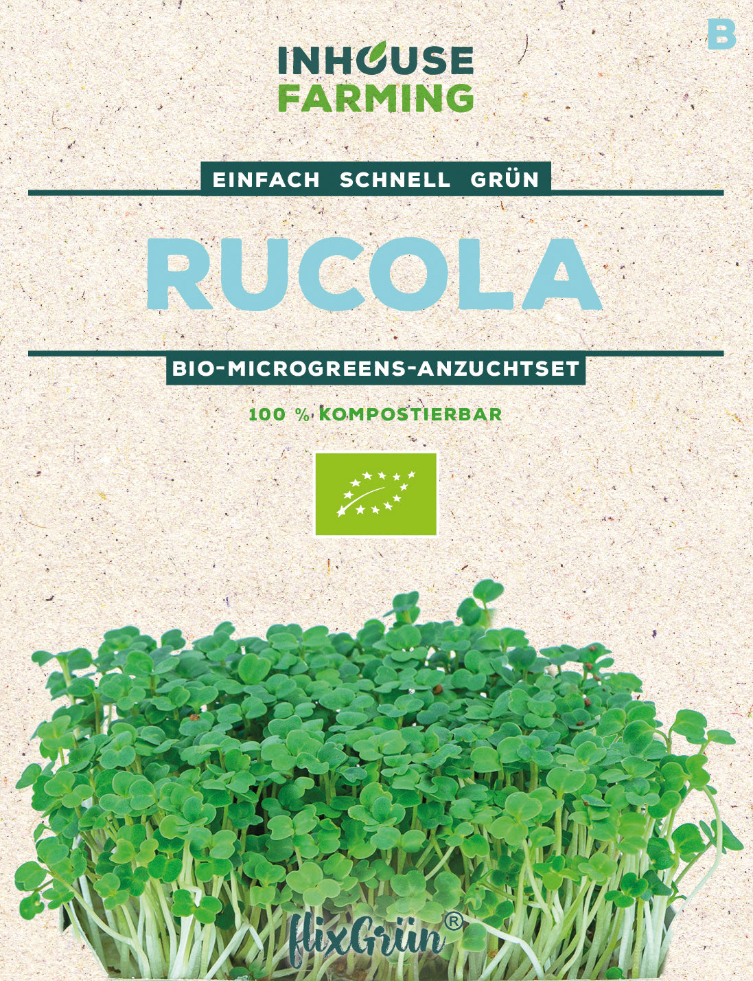 flixGrün BIO Keimsprossen Rucola Anzuchtset