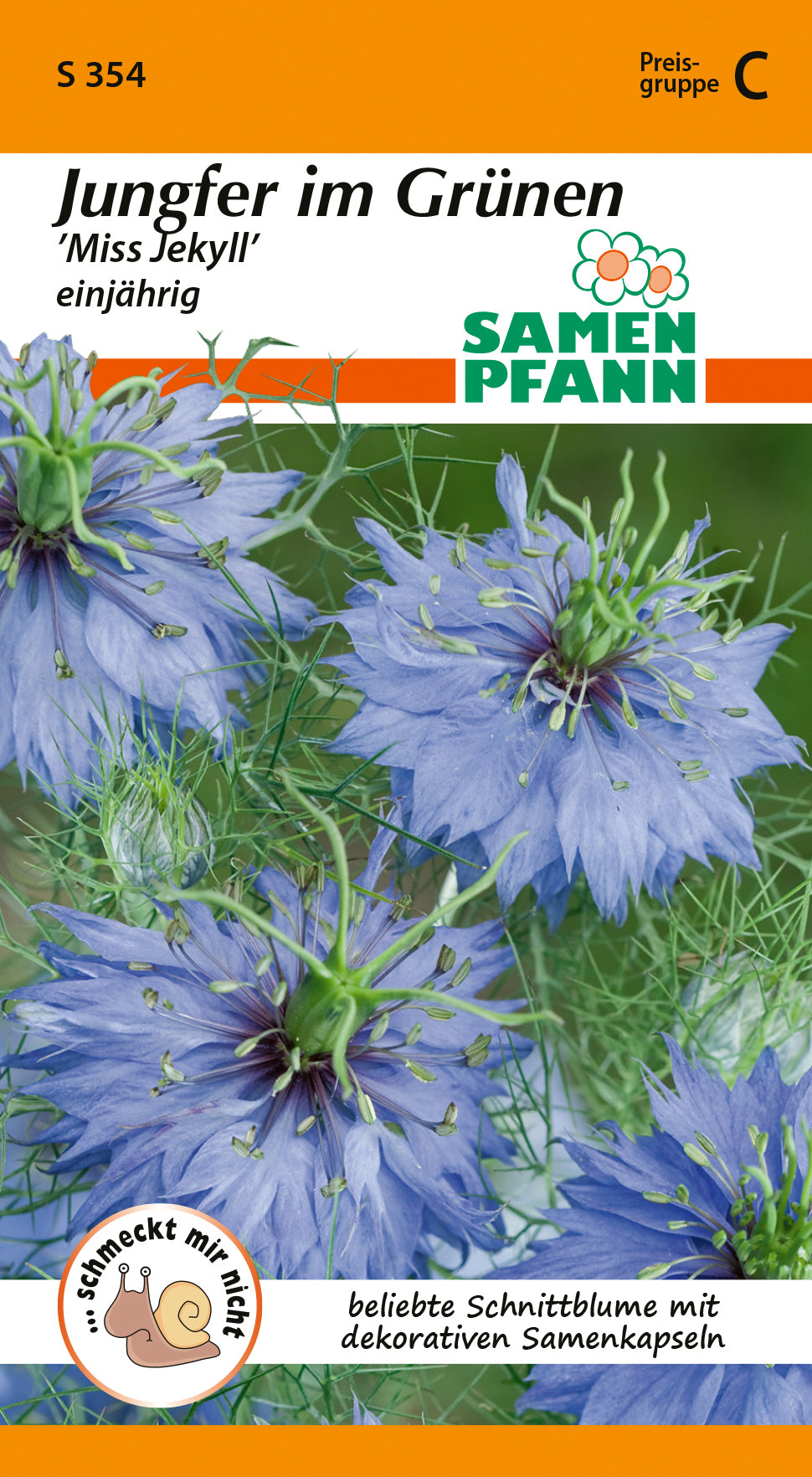 Samen Pfann Jungfer im Grünen Miss Jekyll einjährig