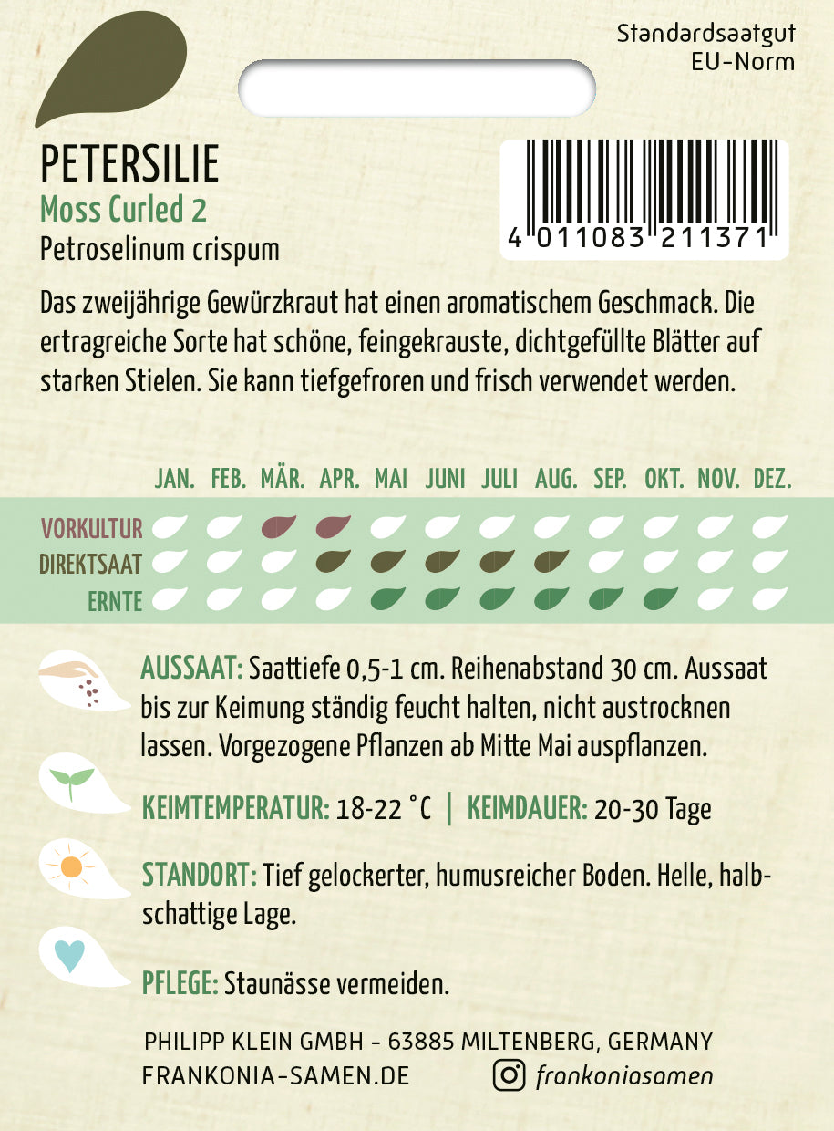Frankonia Samen Petersilien Moss Curled 2