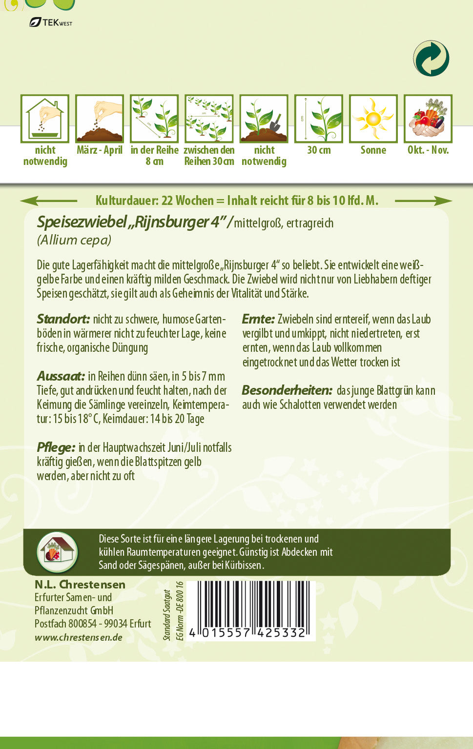 N.L. Chrestensen Zwiebeln Rinjsburger Nr. 4