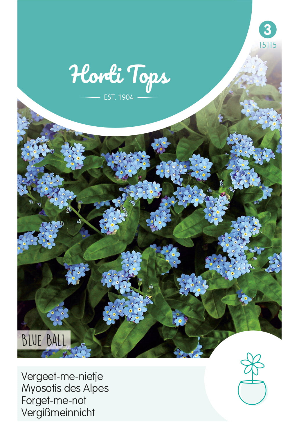 Horti Tops Alpen-Vergissmeinnicht Blaue Kugel