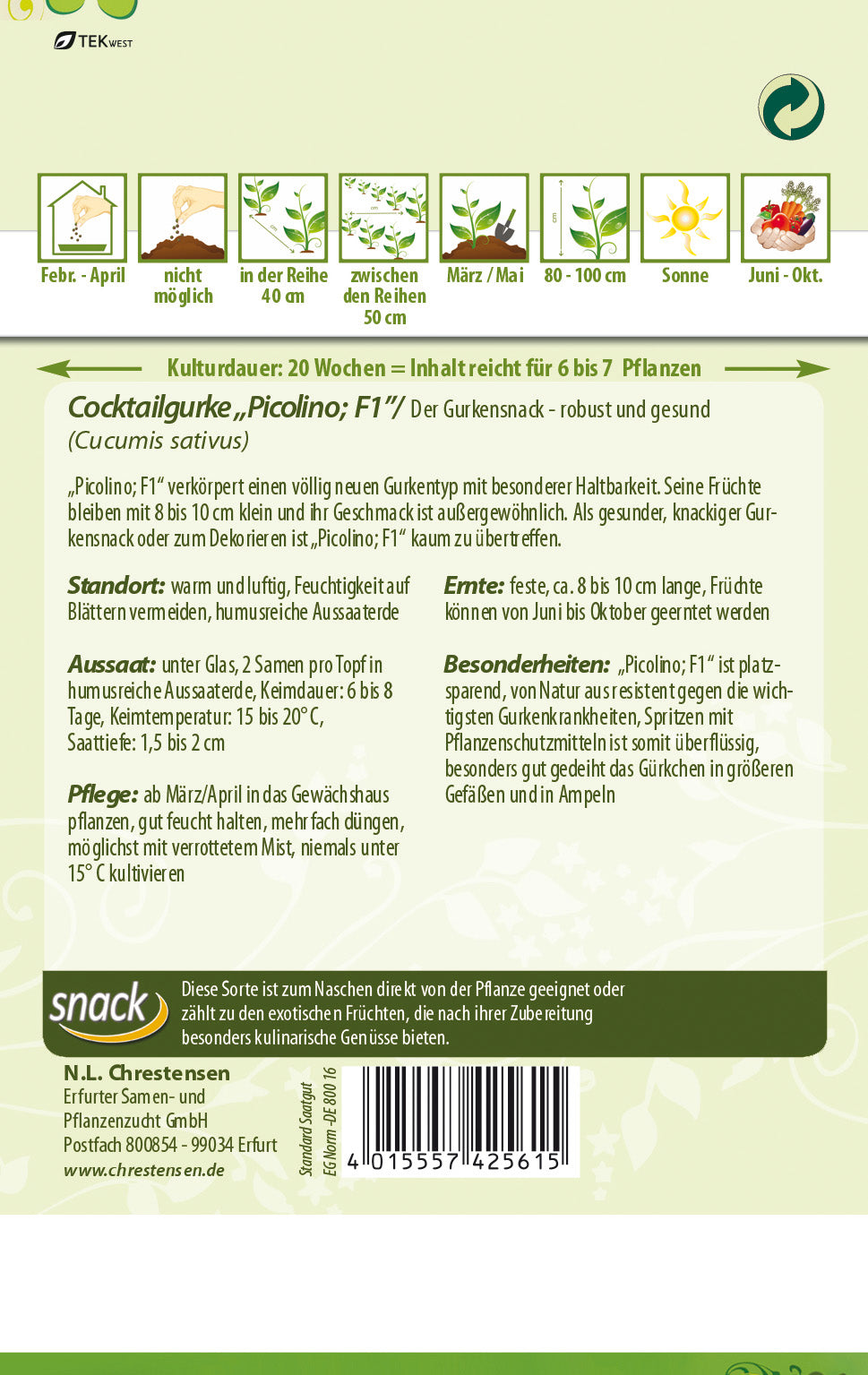 N.L. Chrestensen Cocktailgurke Picolino, F1
