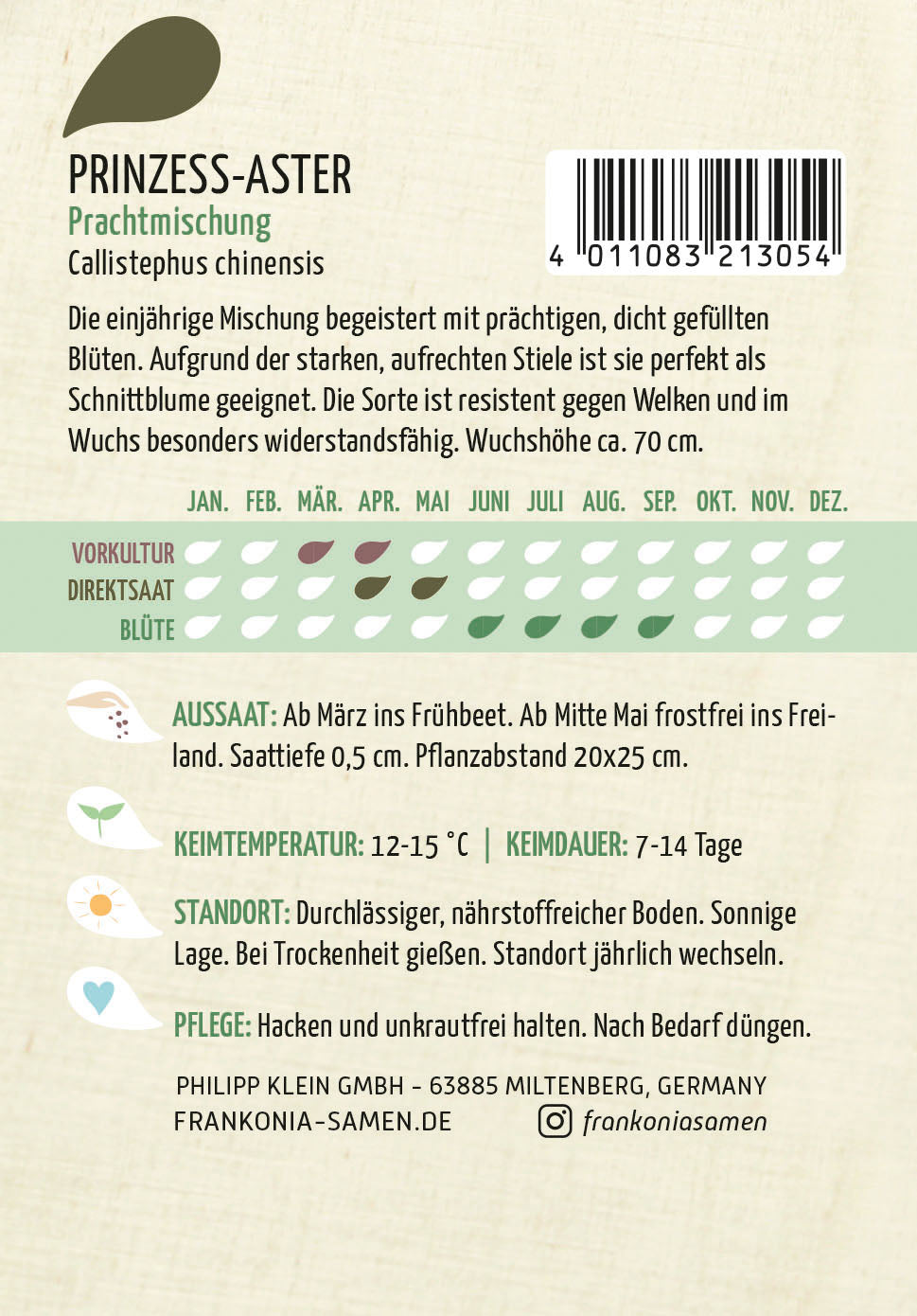 Frankonia Samen Sommerastern Prinzess Prachtmischung