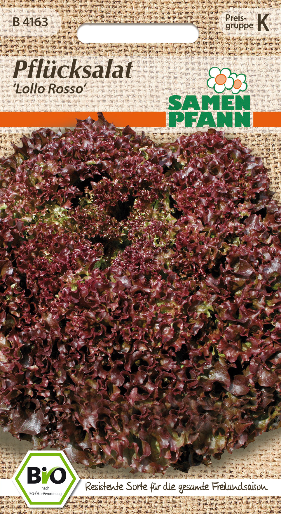 Samen Pfann BIO Pflücksalat Lollo Rossa, Senorita