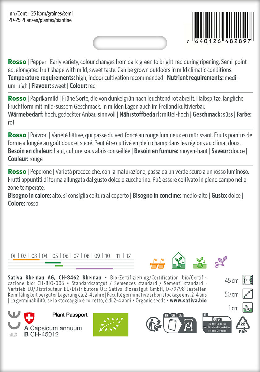 Sativa BIO Paprika mild Rosso