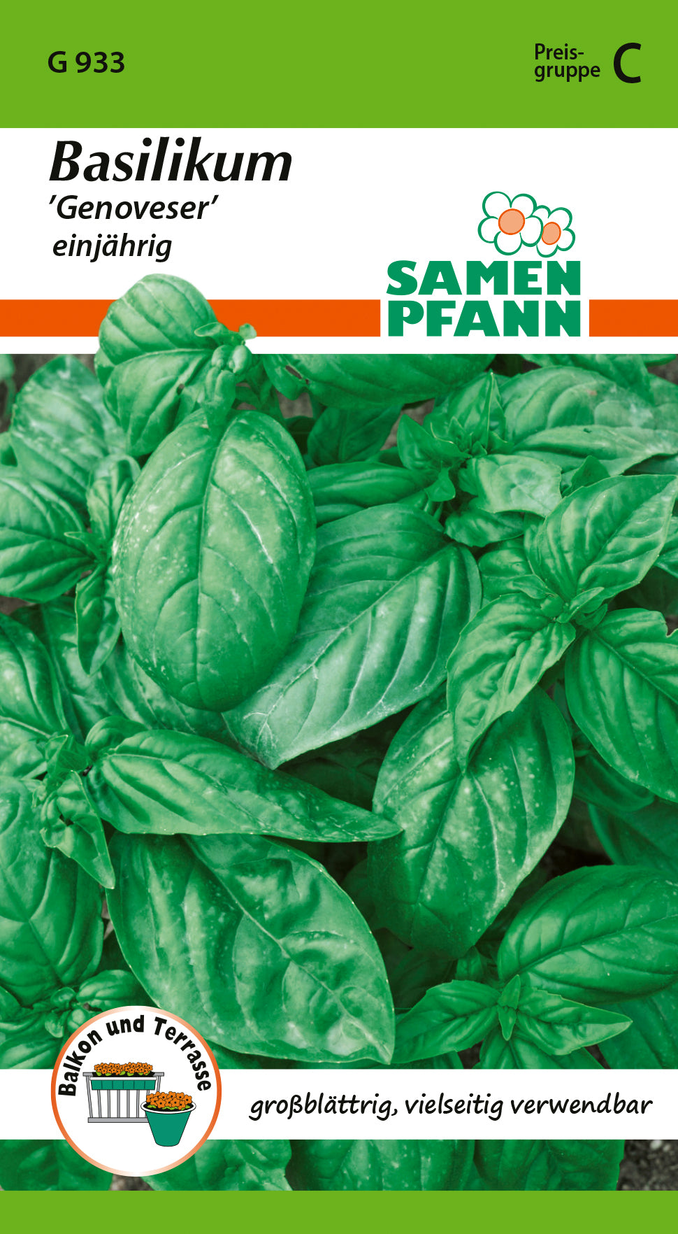 Samen Pfann Basilikum Genoveser einjährig