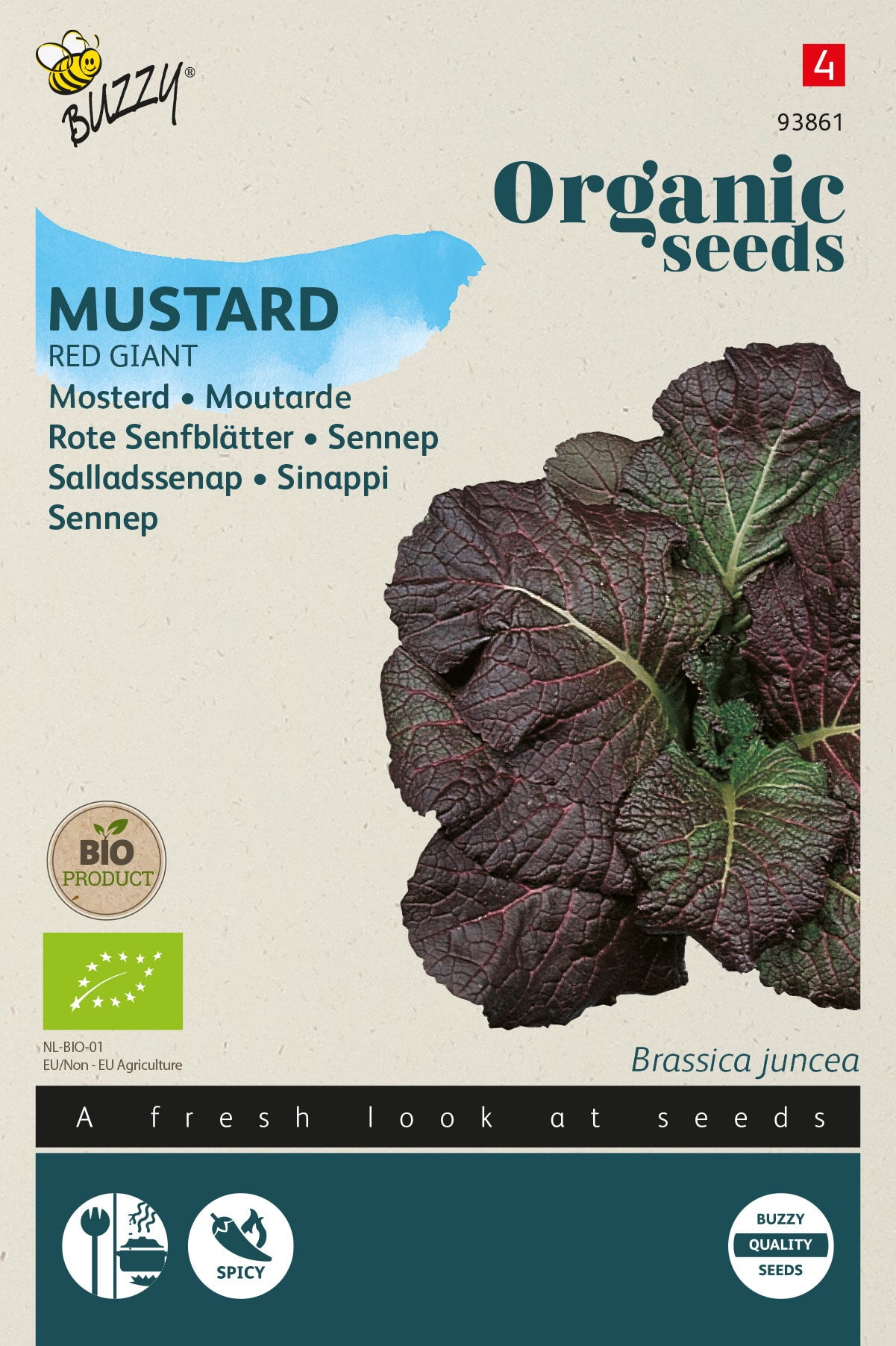 Buzzy Organic Seeds BIO Rote Senfblätter Red Giant