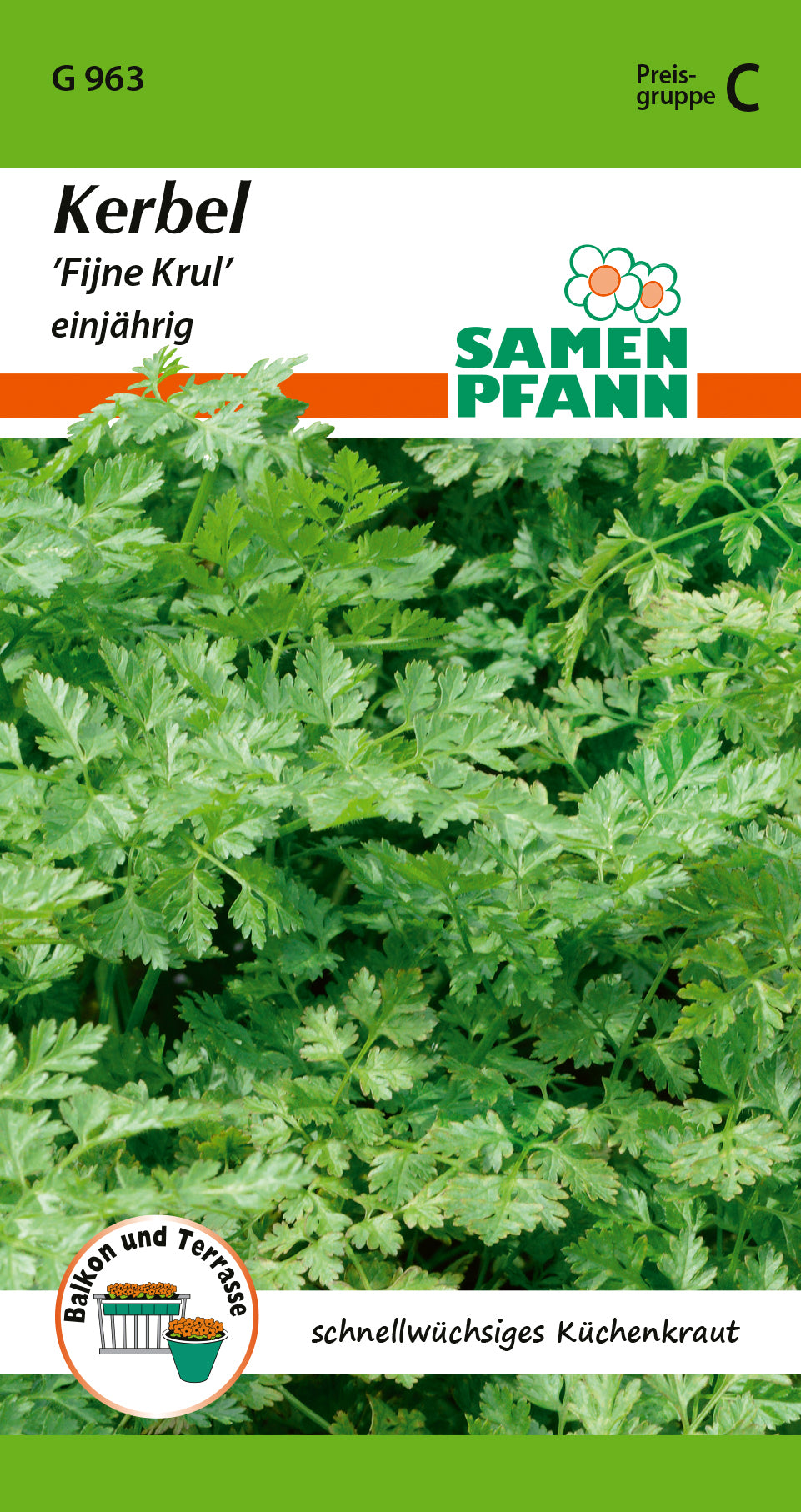 Samen Pfann Kerbel Fijne Krul einjährig