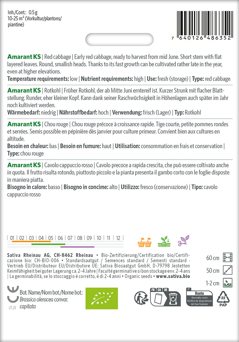 Sativa Rotkohl Amarant KS