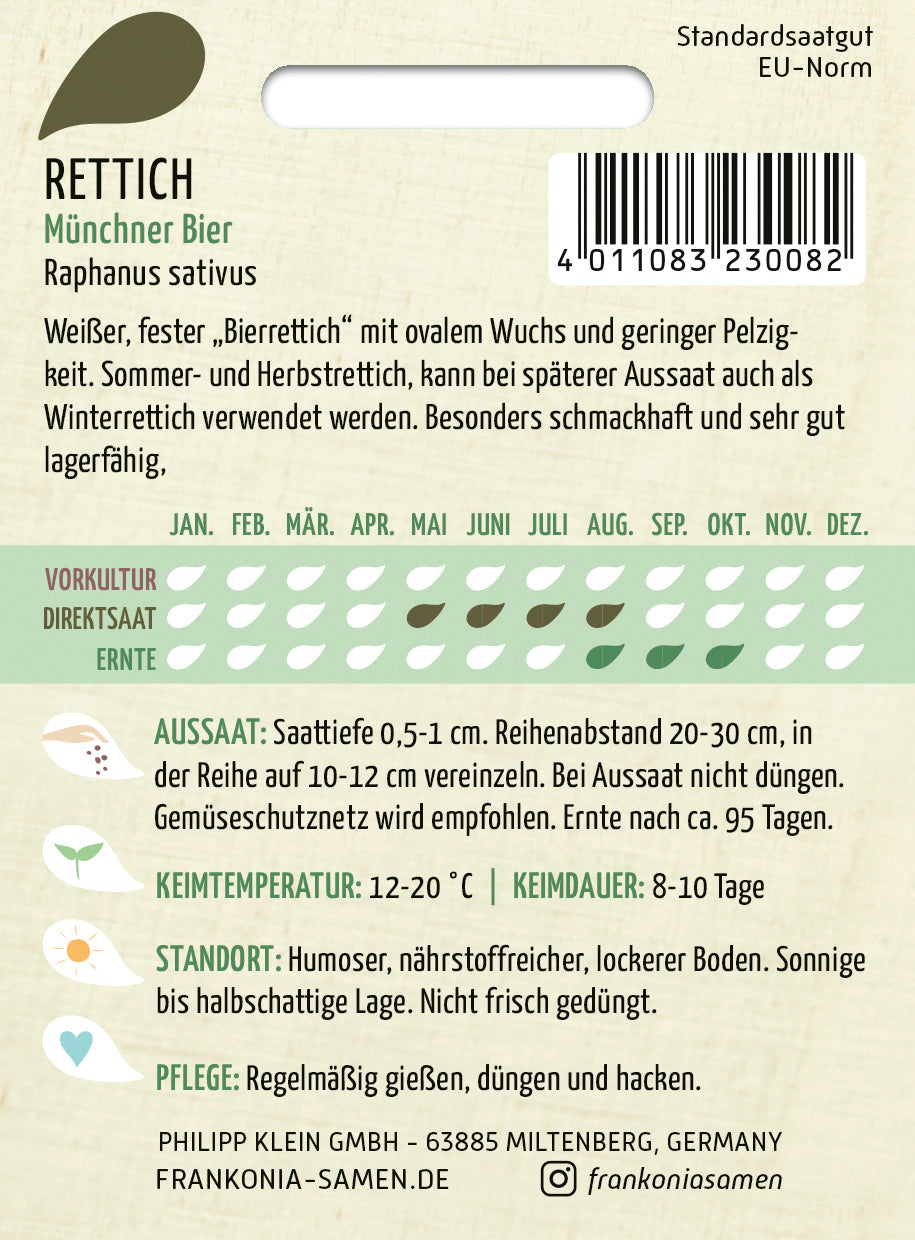 Frankonia Samen Rettich Münchner Bier