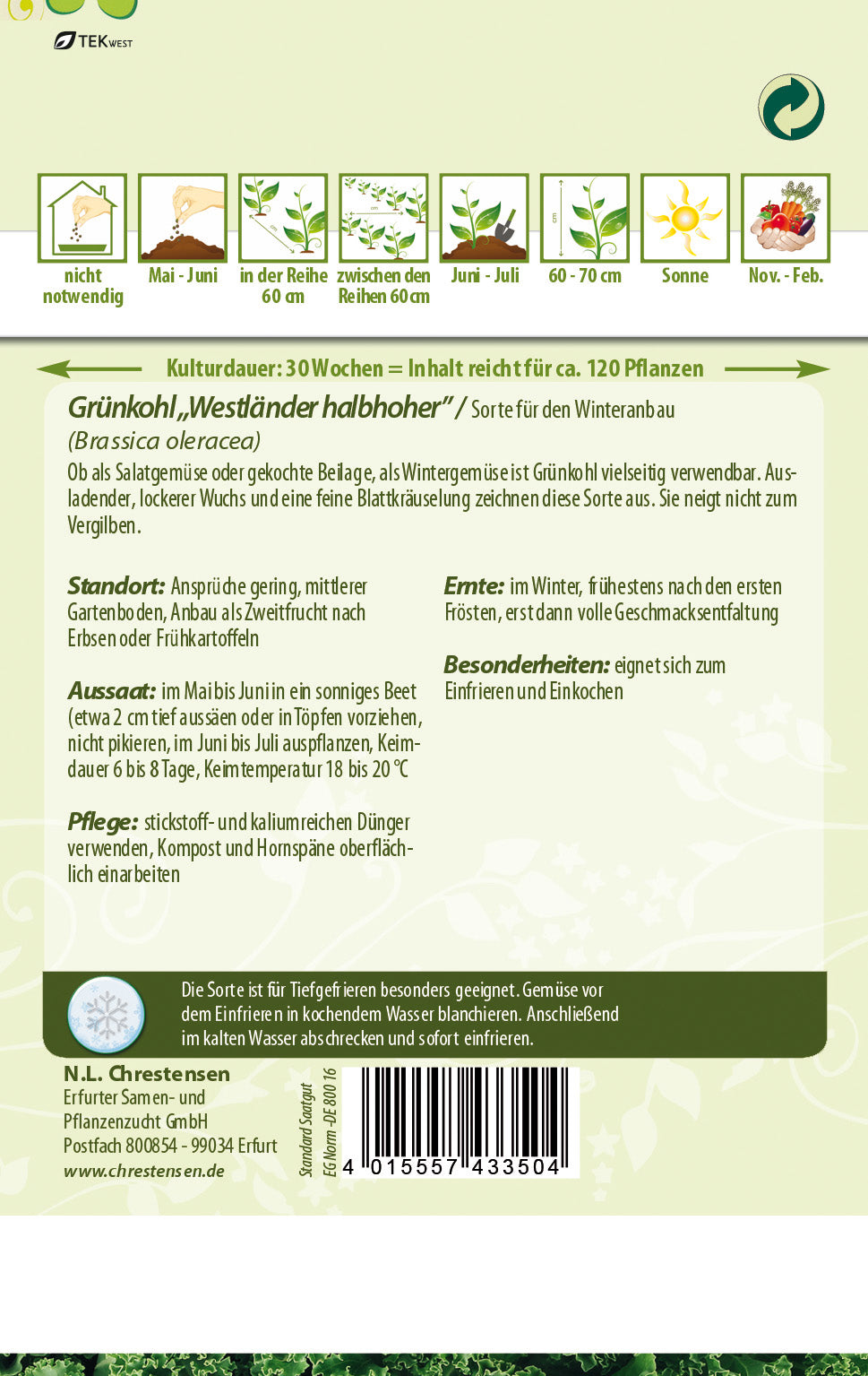 N.L. Chrestensen Grünkohl Westländer halbhoher