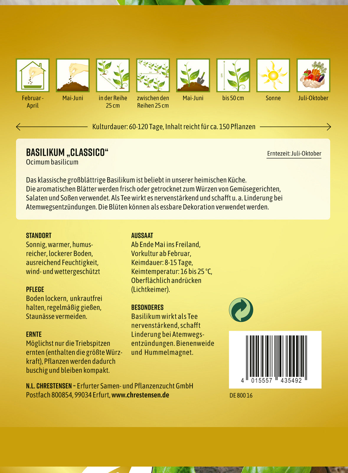 N.L. Chrestensen Basilikum Classico