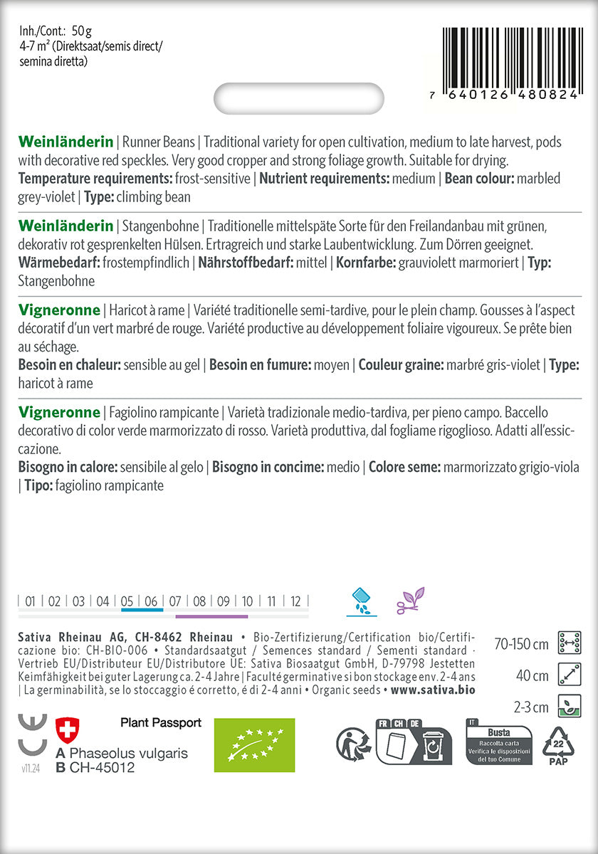 Sativa Stangenbohne Weinländerin