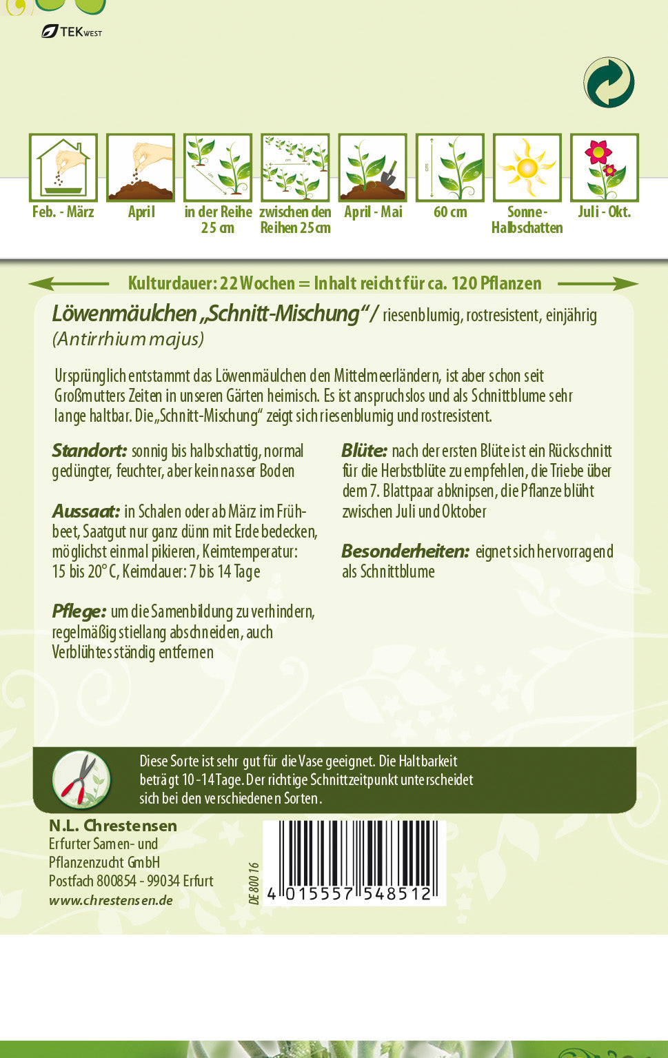 N.L. Chrestensen Löwenmäulchen Schnitt-Mischung