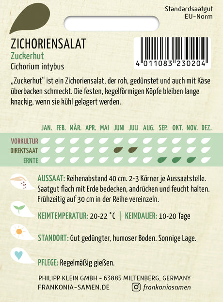 Frankonia Samen Zichoriensalat Zuckerhut