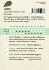 Frankonia Samen Möhren Lange rote stumpfe ohne Herz 2