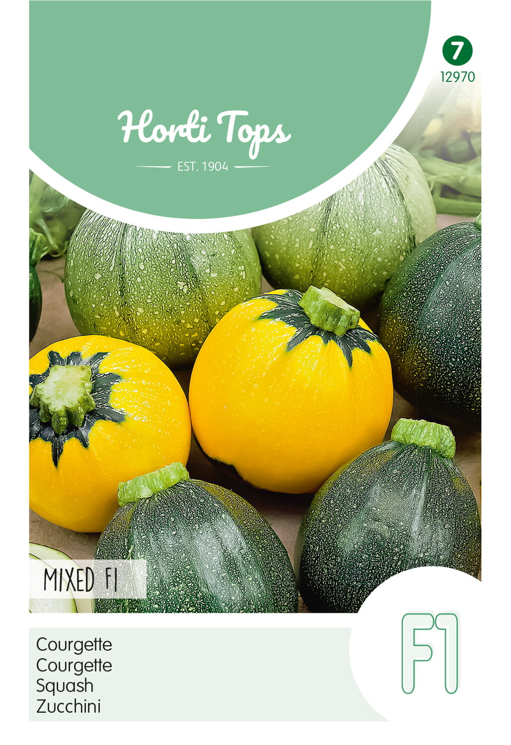 Horti Tops Zucchini Runde Sorten, Gemischte Farben