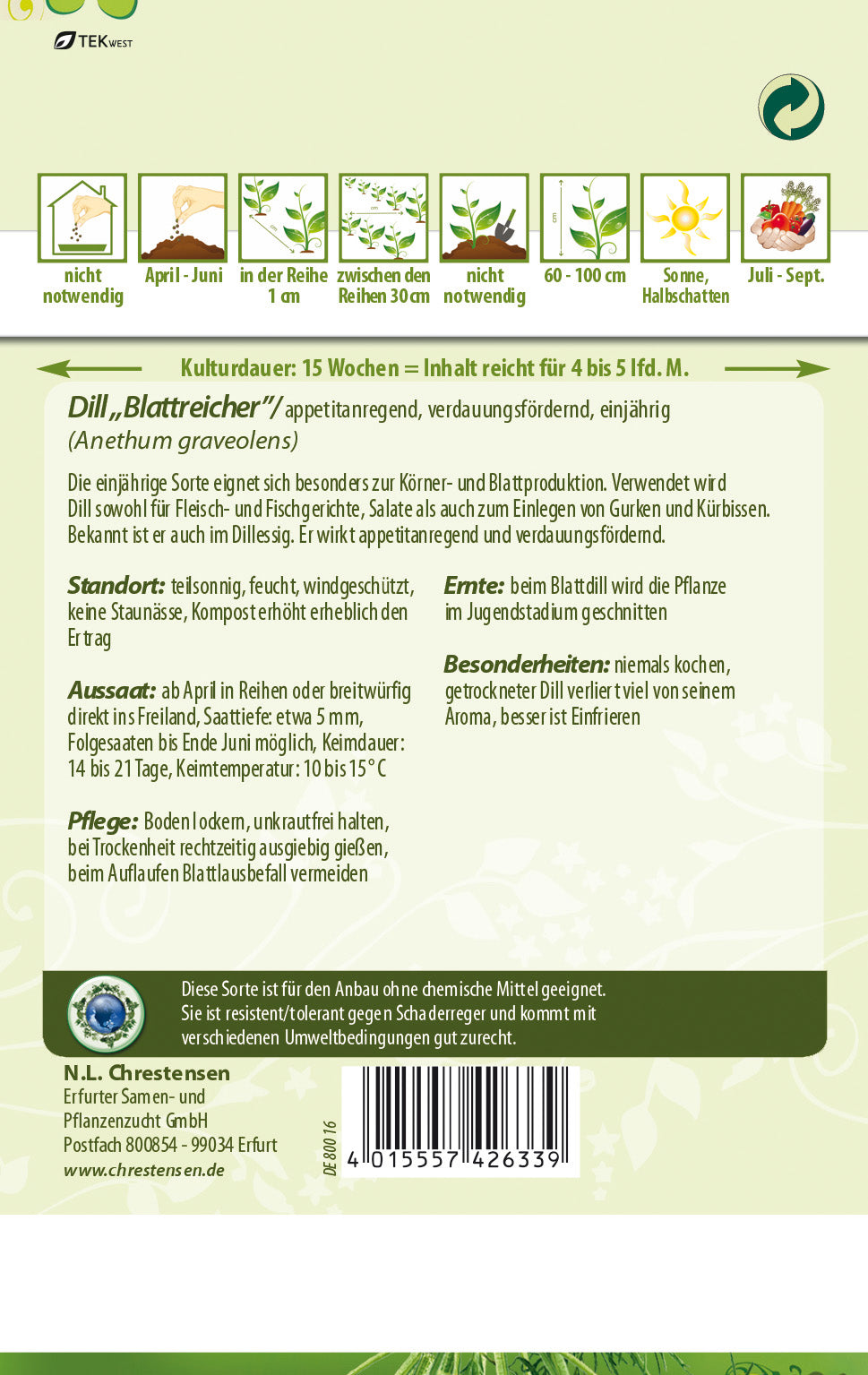 N.L. Chrestensen Dill Blattreicher