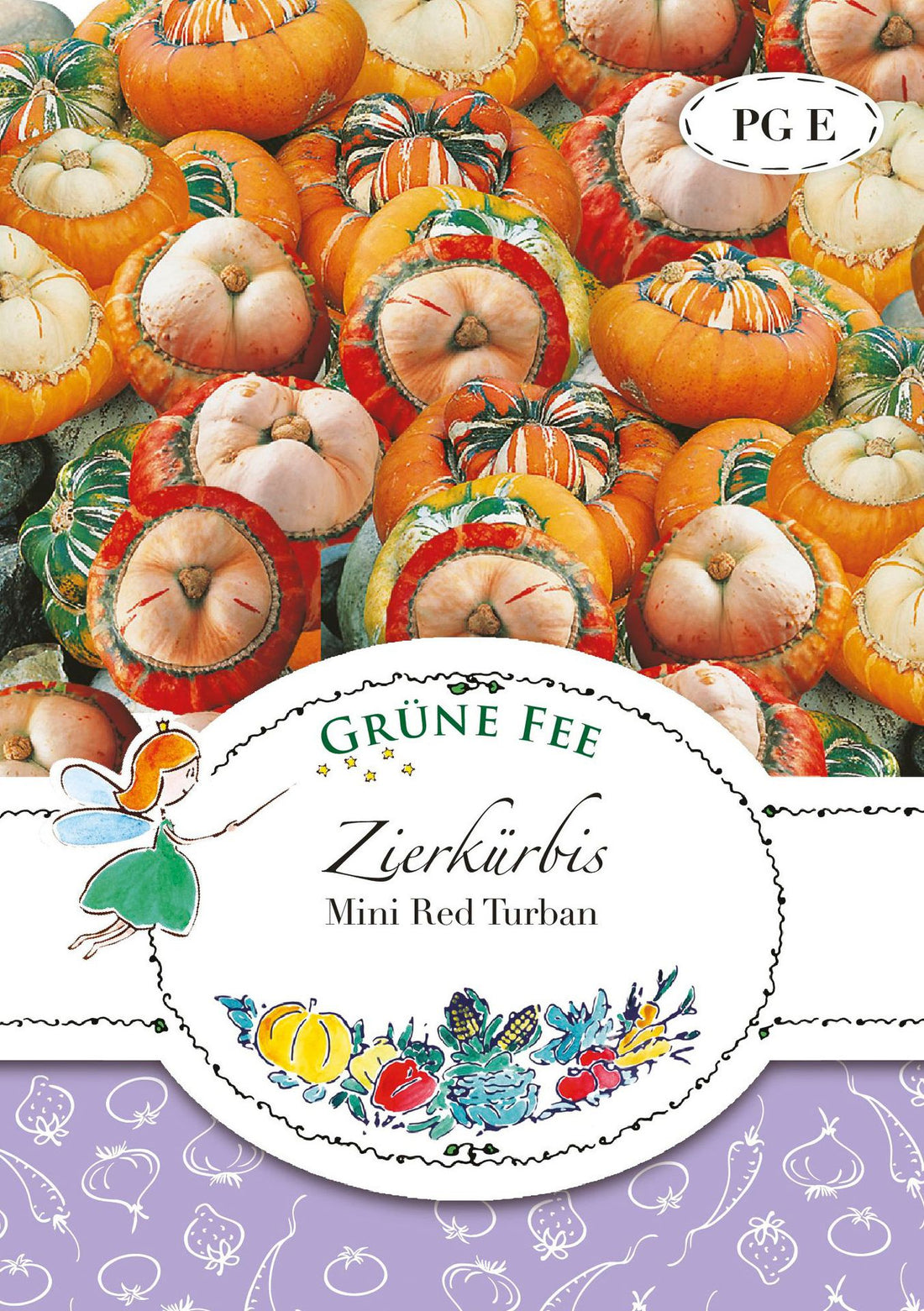 Grüne Fee Zierkürbis Mini Red Turban