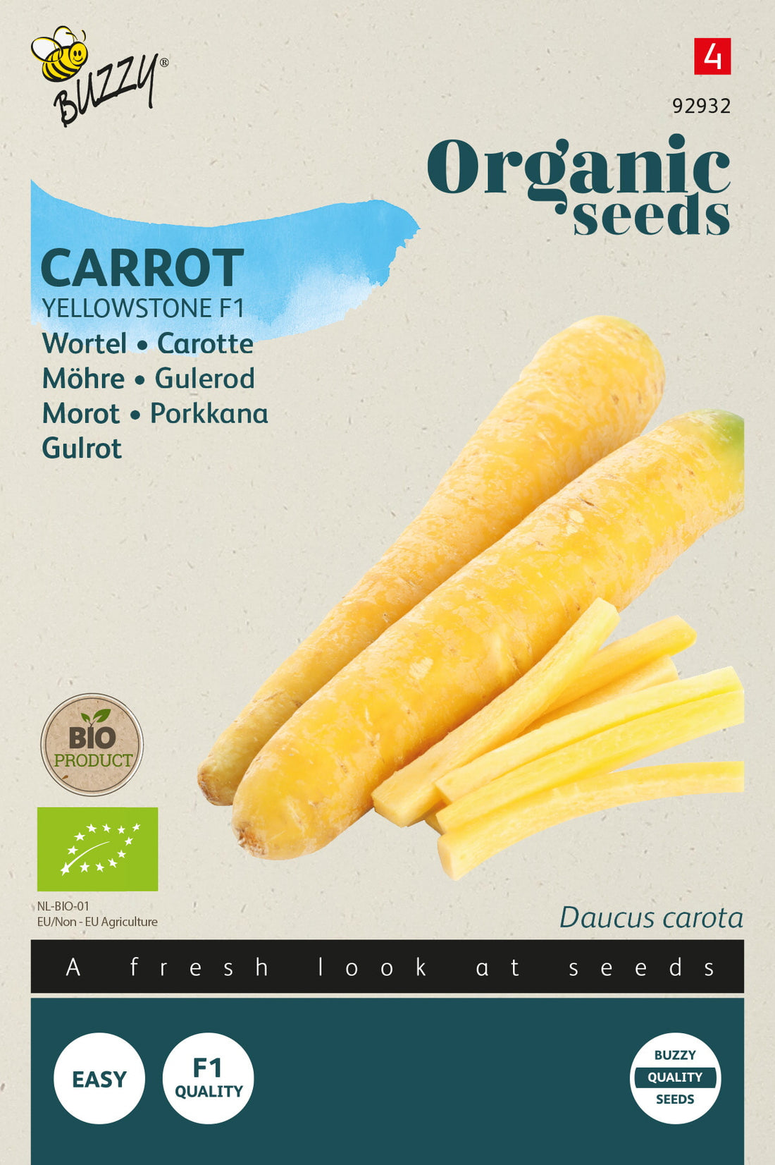 Buzzy Organic Seeds BIO Möhren Yellowstone