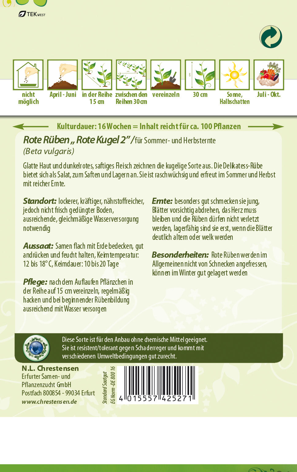 N.L. Chrestensen Rote Rüben Rote Kugel 2